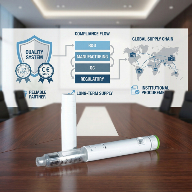 Caneta descartável de injeção verde v1