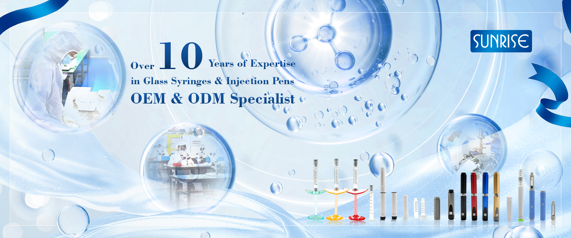 Professional Glass Syringe Injection Treatment Application